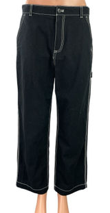 Gap Womens Black High Waisted Straight Wide Leg Carpenter Denim Jeans Pants Sz 6 Photo 0