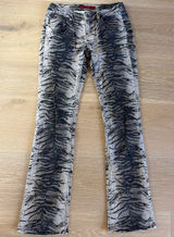 Jaded London Jeans Bootcut Tiger Print Size 26 Black Grayish Taupe Photo 0