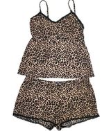 Rene Rofe animal print leopard print cheetah lace summer pajamas size XL Photo 0