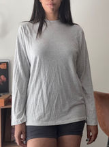 SKIMS Heather Grey Modal Cotton Long Sleeve Crew Neck Top Size M Photo 0