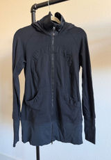 Lululemon Long Black Hooded Zip Jacket - Size 10 Photo 0