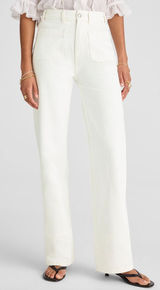 Madewell |‎ NWT Cleo Straight Jean Patch Pocket White Denim | Sz 26 Photo 0
