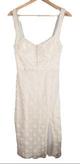 Astr The Label Midi Lace Dress Sz Small White Corset Coquette Event Romantic‎ Photo 0