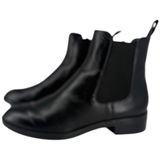 ZARA Women's Black Leather Chelsea Ankle‎ Boots Size 7.5 (EU 38) Minimalist Photo 0