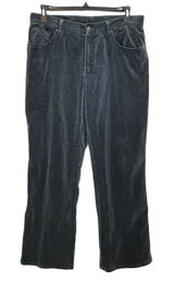 Lauren Ralph Lauren Velvet Corduroy Pants Women‎ 14 Gray Straight Leg Stretch Photo 0