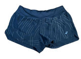 ASICS Women's Athletic Running Shorts Navy Blue Geometric‎ Pattern XL no liner Photo 0