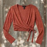 Forever 21 Heathered Burnt Orange Wrap Long Sleeve Photo 0