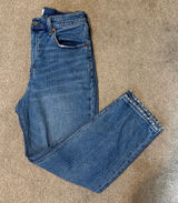 Abercrombie & Fitch Medium Wash Ultra High Rise The Ankle Straight Jeans Size 29 Photo 0