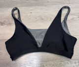 Lole‎ Reversible Bikini Top Black Grey Scoop V-Neck LWW0488 Size Small Photo 0