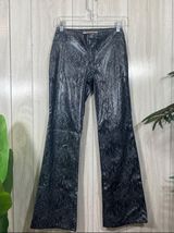 Paris Blues Faux Leather Snake Print Flare Pants size 3 Photo 0