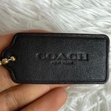 2" COACH Black Brown Fob Bag Charm Hang tag Hangtag Photo 0