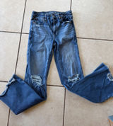 American Eagle Women's Ripped Knee Distressed Flare / Wide Leg Jeans - Size 6 Regular Photo 0