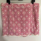 Jennifer Lopez Pink Floral Lace Mini Skirt Womens Size 16 Mesh Overlay Zipper Photo 0