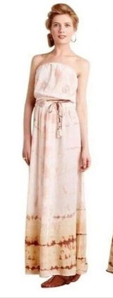 Anthropologie Gypsy 05 shibori Silk Strapless Maxi Dress size 2 tie dye Photo 0