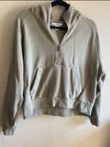 Athleta Olive Green Half-Zip Hoodie size Large Photo 0
