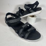 Ryka Savannah SML Women's Sandals - Size 10M Black/Grey Chevron Photo 0