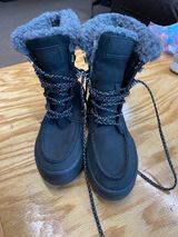 Sperry Juneau Winter Snow Boots Women's 5.5 Black Leather Lace Up STS86817 S11 Photo 0