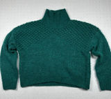 Free People Bradley Turtleneck Sweater Women’s Medium Green Chunky Knit Cropped Photo 0