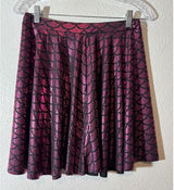Women's Size XL Fuchsia Mermaid Scales Shiny A-Line Skater Skirt Pull-On Stretch Photo 0