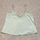 American Eagle Sage Green Eyelet Embroidered V-Neck Cami Tank Top Small GUC Photo 0