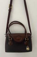Dooney &Bourke Vintage Brown And Black All Weather Leather Sat Hel Crossbody Bag Photo 0