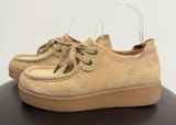 Zodiac Sand Tan Suede Leather Platform Fern Square Toe Chukka Lace Up Shoes 8 M Photo 0