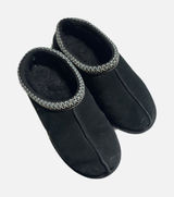 UGG Tasman Slippers Women 6 Black Suede Embroidered Braid Slip On Comfort Cozy Photo 0