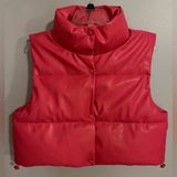 Simply Southern Faux Leather‎ Puffer Vest NWT Size M Photo 0