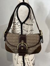 Rare Vintage Coach Soho Y2K Signature Shoulder Bag Brown Canvas & Suede 6818 Photo 0