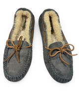 Ugg Women’s Dakota Fur-Lined Moccasin Slip-on Slippers in Gray S-580 Sz 8 Photo 0