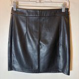 Garage Black Faux Leather Mini Skirt Side Slit Size Small Photo 0