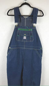 Liberty Denim Overalls — Women's Size 20‎ Tall Green Zip Accent Carpenter Style Photo 0