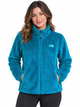 The North Face Osito 2 Fleece Jacket Teal Green Women Large Full Zip Soft Furry Photo 0