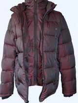 Vintage Y2K Calvin Klein Oversized Burgundy Puffer Retro 00s Jacket size small Photo 0
