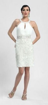 Sue Wong short white beaded dress size 8 Photo 0