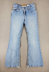 Mudd Flare Leg Jeans Womens 3 Blue Vintage 90s Y2K Distressed Light Wash Denim Photo 0