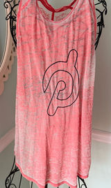 Peloton Pink and White tank top see through large‎ Photo 0