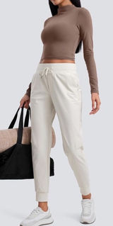 Crz Yoga Golf Gorpcore Athleisurewear Activewear Cream Bone Jogger Pants M Photo 0
