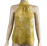 Cupcakes & Cashmere Yellow Floral Halter Top Size‎ XS XSmall Gold Yellow Photo 0