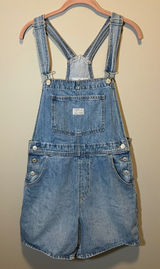 Levis Women's Denim Shortalls Light Wash Bib Overalls Blue Small Country Western Photo 0