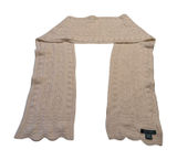 Lauren Ralph Lauren Cream Lambswool Rabbit Hair Cable Knit Scarf Scalloped Edge Photo 0