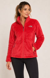 The North Face Osito 2 Red Full Zip High Pile Fleece Jacket Womens Large Photo 0