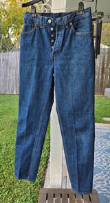 Vintage Levi’s dark wash button fly jeans size 11 26x30 Made In USA Photo 0