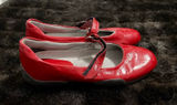 Pazzo Mary Jane Womens 8 red Leather Slip On shoes loafers Photo 0