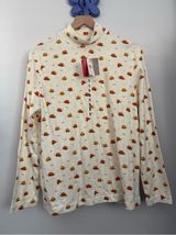 Croft Barrow Petite XL NEW Pumpkin Patch Long Sleeve Mock Neck Tee Cream Fall Photo 0