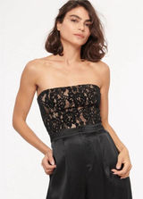 Cami NYC Reina Bodysuit Strapless Lace in‎ Black Lace Size XS feminine romantic Photo 0