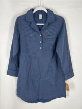 Levi’s NWT Blue Polka Dot Cotton Pajama Sleep Shirt Medium Photo 0
