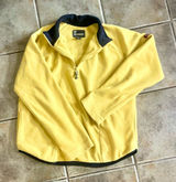 American Eagle Mustard Yellow & Navy Collared Fleece with Pockets Sz M Photo 0