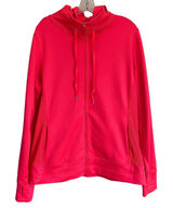 GapFit Womens XL Pink Red Full Zip Hoodie‎ Thumbhole Athletic Jacket Funnel Neck Photo 0
