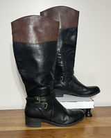 Women's‎ Rampage Iakopa Black & Brown Mid-Calf Tall Riding Boots Size 8 M Photo 0